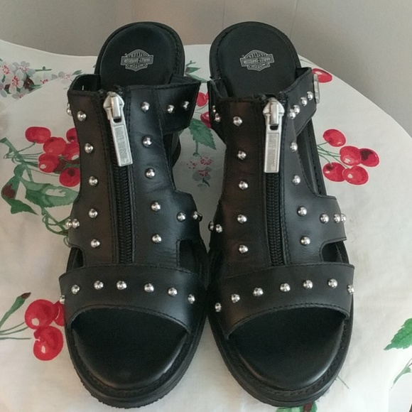 Harley-Davidson Shoes - Harley Davidson Studded Wedge Sandals